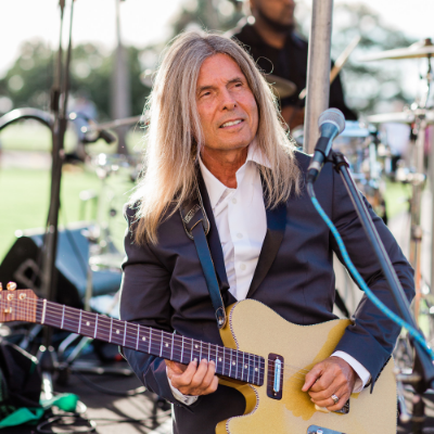A person playing a guitar